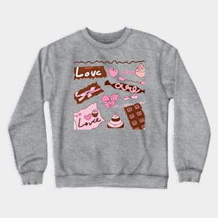 valentine chocolate couple Crewneck Sweatshirt